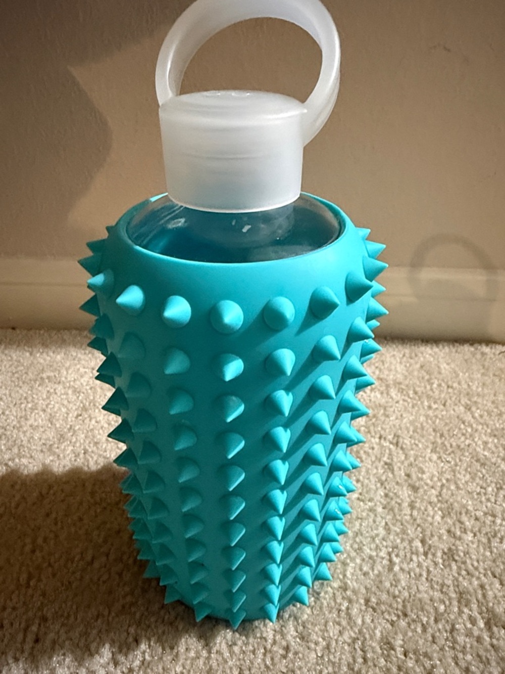 Bkr Turquoise Spiked Silicone Big 1L Glass Water Bottle
